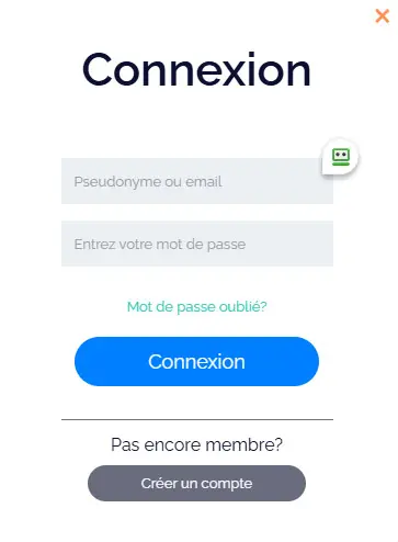 Connexion des membres du Manga Casino